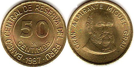  Peruvian inti 50 centimos Coin