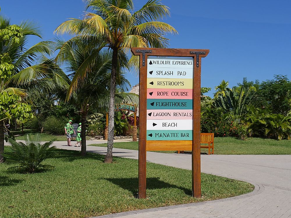 English signs in Belize. Editorial credit: RaksyBH / Shutterstock.com. 