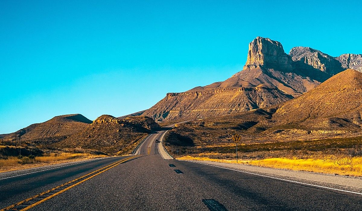 The Guadalupe Mountains National Park landscape near El Captain Viewpoint, Texas.