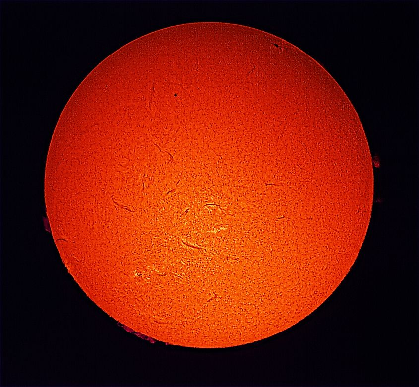 The surface of the sun taken through a chromosphere telescope.