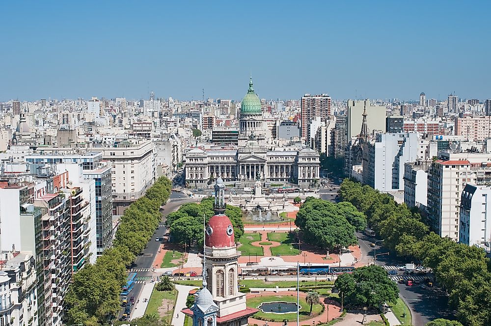 View of the heart of Buenos Aires, the capital and largest city in Argentina.