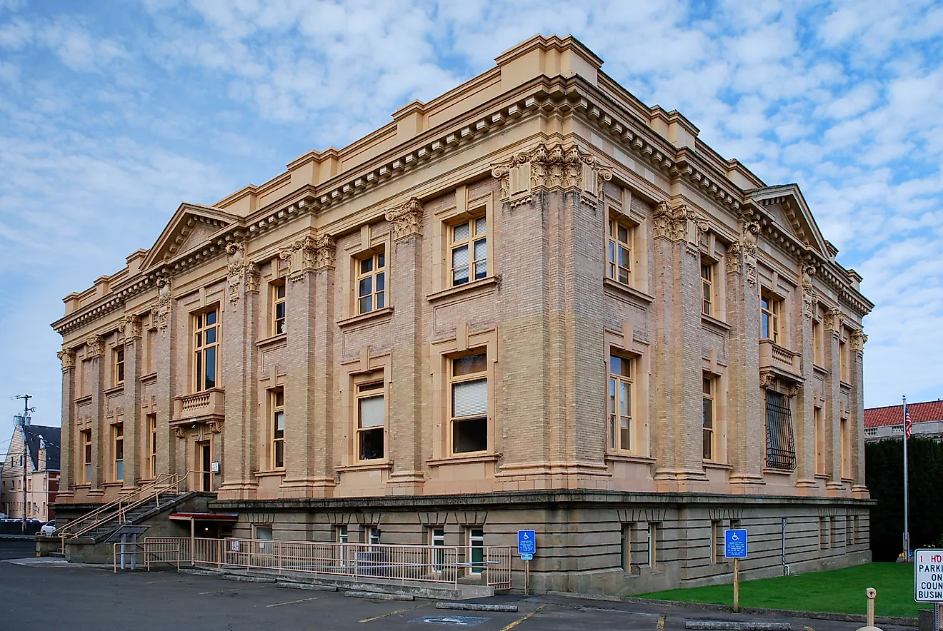 Clatsop County Courthouse in Astoria, Oregon. Editorial credit: Gary Halvorson, Oregon State Archives Attribution 4.0 International via Wikimedia Commons.