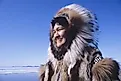 An Inuit woman in a traditional parka.