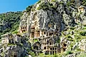 Rock-cut tombs in Myra (Demre), Turkey.