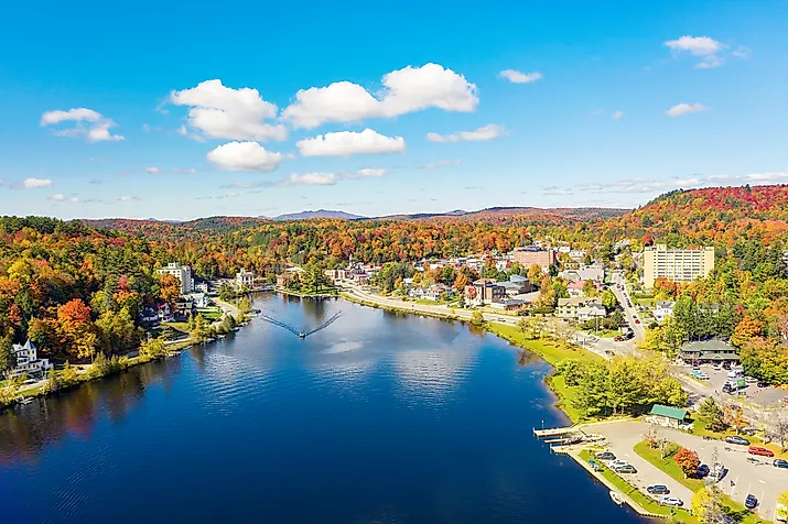 Fall colors in Saranac Lake, New York.