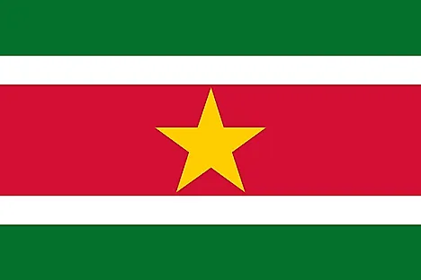The flag of Suriname. 