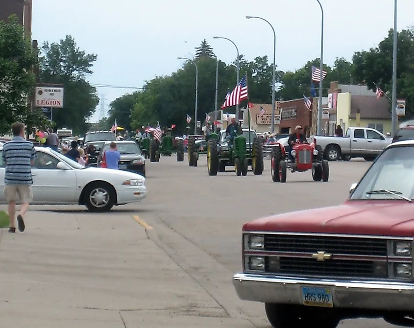 The Tractor Trek event in downtown Washburn.